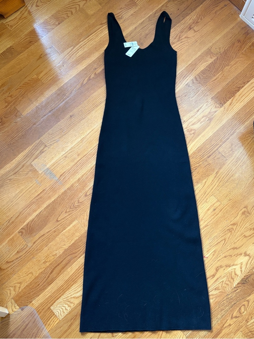 aerie Black Ribbed Tank Maxi Dress